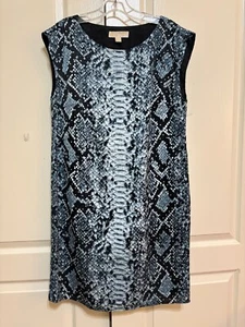 Michael Kors  Ladies Black Blue Snakeprint Lined  Rhinestones  Dress Size M - Picture 1 of 5