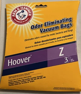 Arm & Hammer Hoover Type Y Z Odor Eliminating Vacuum Bags 3 Pack BRAND NEW - Picture 1 of 4