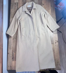 Jones New York Camel Trench Coat Women's Size 14 - 100% Wool - Needs Repair - Picture 1 of 24