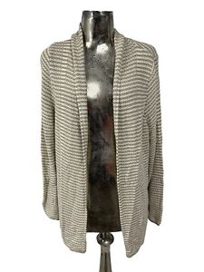 BIANCA Womens Cardigan Size Large 16 Beige Knit Cotton Top NEW EU44 RRP £89