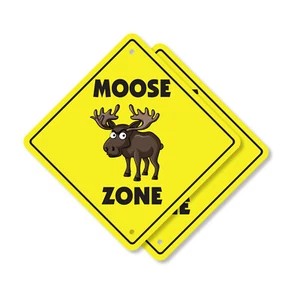 Moose Plastic Street Sign Crossing Xing Gift Novelty Funny - Picture 1 of 21