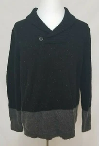 Nautica Mens L Pullover Sweater Wool Blend Black & Gray Long Sleeve - Picture 1 of 9