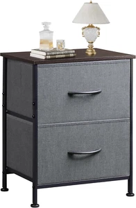 Nightstand, 2 Drawer Dresser for Bedroom, Small Dresser with 2 Drawers, Bedsi... - Picture 1 of 12