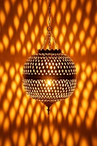 Orientalische Marokkanische Lampe Deckenlampe Hängeleuchte Silber Pendelleuchte - Bild 1 von 6