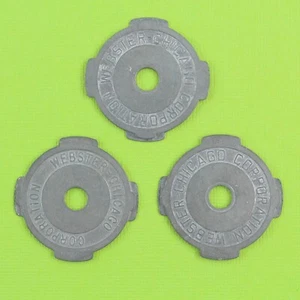 3 Vintage Webster Chicago 45 RPM Metal Insert Record Adapters Pre-owned - Imagen 1 de 2