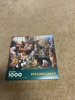 Springbok 1000pc Jigsaw Puzzle "Dogs Dogs Dogs" 24" x 30" - NEW Sealed - Image 1 of 2