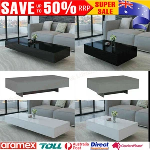 High Gloss Side Coffee Table TV Stand Rectangle Black/White/Grey 115cm/85 cm - Picture 1 of 5
