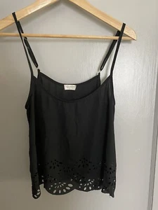JOHN GALT Black Spaghetti Strap Crop Top Cut Out Design Sz OS Sexy - Picture 1 of 4