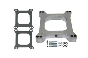 1" Open Square Aluminum Carburetor Spacer Fits Edelbrock Holley SBC BBC Chevy V8 - Picture 1 of 1