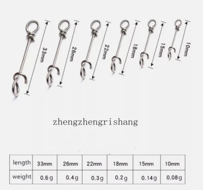 100Pcs Quick Connection Clip Stainless Steel Fishing Swivels Fast Nice Snaps  - Image 1 of 4