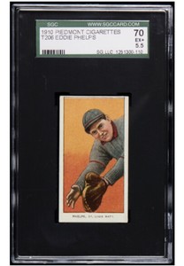 1909 T206 Eddie Ed Phelps Cardinals SGC 70 5.5 MLB 1902-1913 Brooklyn Pit Cin