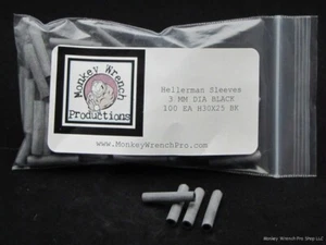 Hellerman Sleeves 3 mm diameter BLACK H30X25, Bag of 100 - Picture 1 of 1