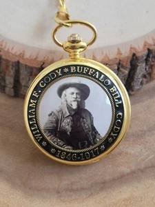 Buffalo Bill Pocket Watch With Chain - Western Pocket Watch - Picture 1 of 4