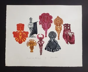 ORIGINAL FRANK MARTIN DIVINITIES OF THE PICALLE SIGNED BLIND-STAMPED ETCHING - Picture 1 of 11
