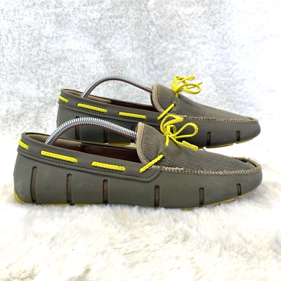 Calzado Mocasines Natación Hombre Talla 11 Masilla Amarillo Goma Barco Náutico Con Cordones Foto 1 de 4