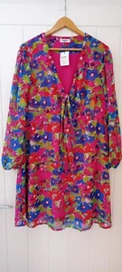BNWT Simply Be multicoloured V-neck summer dress size 16 - Picture 1 of 10