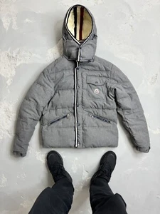 Moncler Branson Classic Mens Down Jackets Grey Short. size 2 - Picture 1 of 17