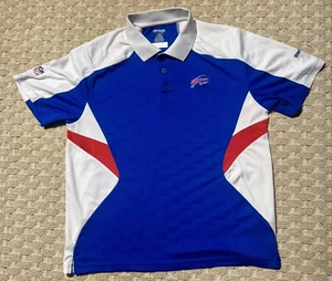 Buffalo Bills Polo Shirt Mens Large Blue NFL Football Reebok Casual Logo Button - Picture 1 of 7
