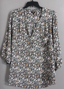 NEU-DAMEN TORRID HARPER 3/4 ARM PULLOVER TUNIKA OBERTEIL. BLUMENDRUCK. GR. 5 - Bild 1 von 9