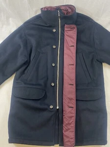 Eddie Bauer Full Zip Wool/Nylon Lined Jacket WPL 9647 CA 00665 Mens Small Navy - Picture 1 of 11