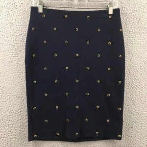 Ann Taylor Bandage Skirt Womens 2 (Actual 30x21) Blue Floral Mid Rise Zip Back - Picture 1 of 15