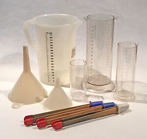 Patterson / Hama Darkroom Graduated Measuring Cylinders / Funnels / Bamboo Tongs