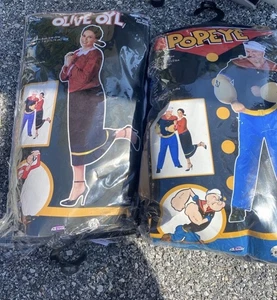 Popeye & Olive Oyl One Size Fun World 1996 King Adult Halloween Costumes Lot - Picture 1 of 1