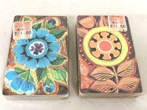 Sealed Vintage - 2 Stardust Nu-Vue Tint Flowers Plastic Coated Playing Cards USA - Bild 1 von 2