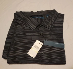 NWT Perry Ellis 4XLT Black Striped Mens Dress Shirt Long Sleeve  $79.50 MSRP - Picture 1 of 8