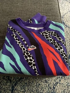 Nike Sportswear Airloom LS Fleece Sweatshirt Small Over Sized Purple Red - Picture 1 of 7