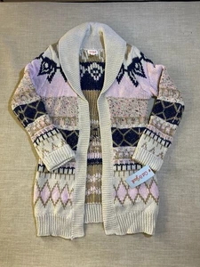 Cat & Jack Azteken Strickjacke Pullover mit Goldfaden Gr. 10/12 - Bild 1 von 5