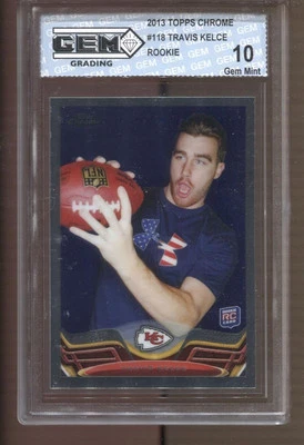 2013 Travis Kelce Topps Chrome #118 Gem Mint 10 RC Rookie Chiefs - Image 1 of 2