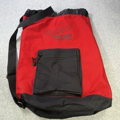 Bolso de Colección D.A.R.E Negro Plata Cordón Atrévete Años 90 Resistencia a Drogas y Alcohol Foto 1 de 4