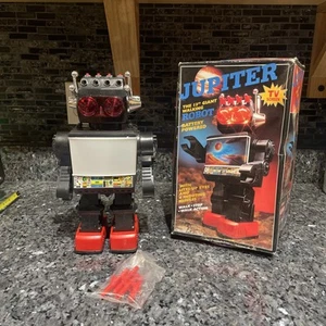 Vintage Roboter Jupiter 13" gehendes Leuchtspielzeug mit grober Verpackung - getestet funktioniert - Bild 1 von 20