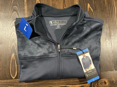 Nuevo Pullover Pebble Beach Talla XL Cuarto Cremallera Foto 1 de 4