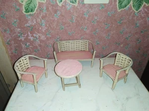 Alte Sitzgruppe-30-40er Jahre-Garten-Terrasse-Modeladen-Puppenhaus-Puppenstube - Bild 1 von 2