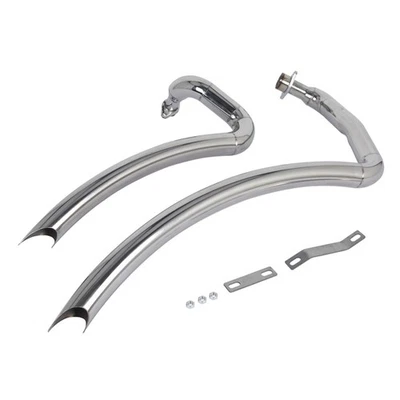 Tubo silenciador sistema escape cromado completo para Yamaha XV400 XV535 Virago 535 400 Foto 1 de 4