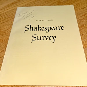 1978 SHAKESPEARE'S LUCRECE , Shakespeare Survey signed by Author S. Clark Hulse - Picture 1 of 8