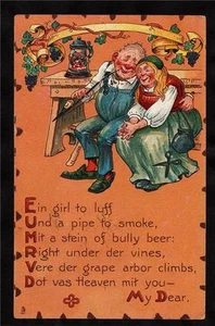 1910 tuck leatherette comic valentines day postcard - Picture 1 of 1