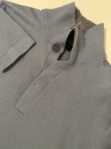 Banana Republic Pullover Herren S blau Baumwolle Kaschmir 1/4 versteckter Knopf Pulli - Bild 1 von 7