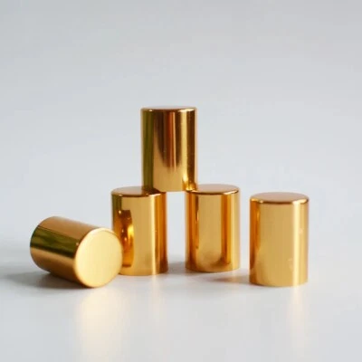 Tapa de aluminio dorado brillante de 144 piezas, 10 mm para botella enrollable de 5 ml, 8 ml y 10 ml Foto 1 de 3