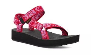 TEVA DAMEN SANDALEN. NEU UNIVERSAL MITTELFORM NEON GEBLÜMT PINK VEGAN WANDERN S25 - Bild 1 von 7