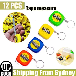 12X 1M Mini Keyring Keychain Tape Measure Ruler Portable Key Ring Retractable AU - Picture 1 of 11