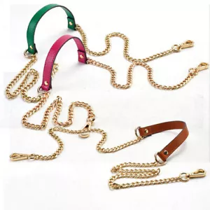 Women's Real Litchi Leather Metal Chain Crossbody Shoulder Handbag Bag Strap - Picture 1 of 17