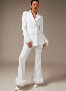SHEIN BAE Zweireihiger Blazer mit flauschigem Bündchen, Größe S - Bild 1 von 3