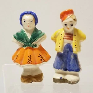Vintage Ceramic Salt & Pepper Shakers Dutch Man & Woman Made in Japan - Picture 1 of 6