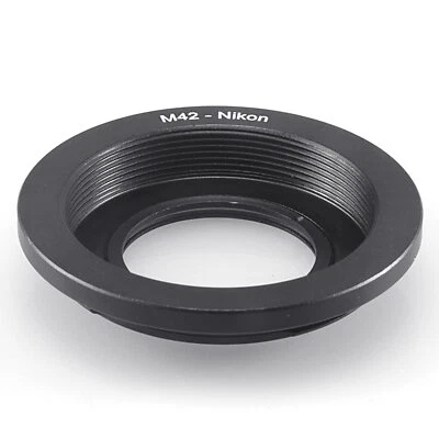 M42 Pentax screw mount Lens to Nikon F Ai-s Camera adapter Ring w Glass Infinity - Image 1 of 3