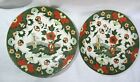 Pair Antique Staffordshire Pottery Plates - Japan Pekin - Red Green - 9.2"