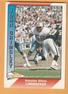John Grimsley Houston Oilers 1991 Pacific #186 Kentucky Wildcats - Picture 1 of 2