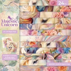 Crafter's Companion - MAJESTIC UNICORN - 6" X 6" Paper Pad - 24 SHEETS - 180GSM - Picture 1 of 13